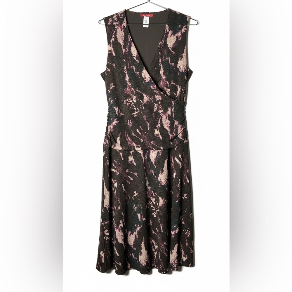Anne Klein Abstract Print Sleeveless Midi Dress - Size M - Picture 1 of 7